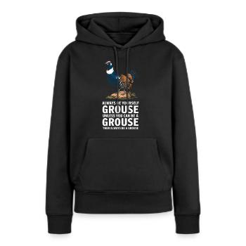 Auerhahn - Frauen Premium Bio Hoodie - Schwarz - Vorne - Julia (174cm)