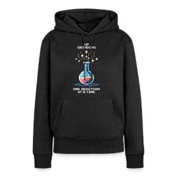 Broyage XP – réaction par réaction | Chimie - Sweat à capuche Premium bio Femme - noir - Devant - Julia (174cm)
