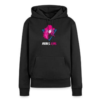 Rebel Girl Bösewicht-Macht - Frauen Premium Bio Hoodie - Schwarz - Vorne - Julia (174cm)