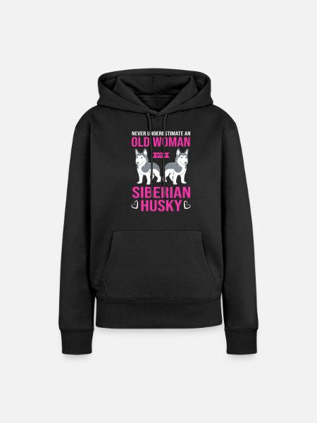 Husky - Frauen Premium Bio Hoodie - Schwarz