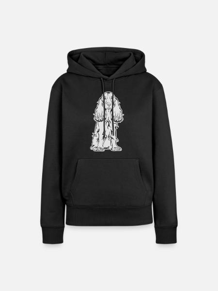 COCKER SPANIEL sitzend - Frauen Premium Bio Hoodie - Schwarz