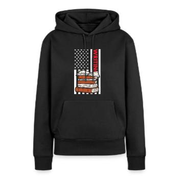 Écrivain Nous Flag Écriture - Sweat à capuche Premium bio Femme - noir - Devant - Julia (174cm)