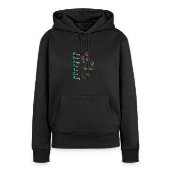 Hospice aidant les autres dans une éternité calme - Sweat à capuche Premium bio Femme - noir - Devant - Julia (174cm)
