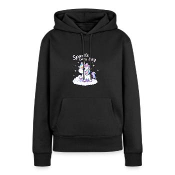 Jeden Tag funkeln Einhorn Magie Inspiration - Frauen Premium Bio Hoodie - Schwarz - Vorne - Julia (174cm)
