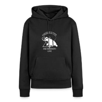 Drôle de mammouth Âge de pierre Conception de l’âge de glace Préhistorique - Sweat à capuche Premium bio Femme - noir - Devant - Julia (174cm)