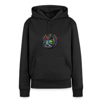 Umweltverschmutzung Drache Mülltonne - Frauen Premium Bio Hoodie - Schwarz - Vorne - Julia (174cm)