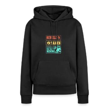 Saut d’obstacles Saut d’obstacles - Sweat à capuche Premium bio Femme - noir - Devant - Julia (174cm)