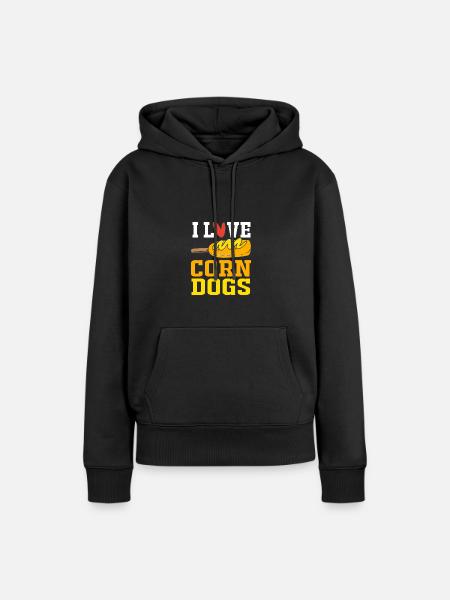 Hot Dog Imbiss - Frauen Premium Bio Hoodie - Schwarz