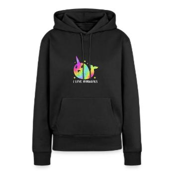 Narval - Sweat à capuche Premium bio Femme - noir - Devant - Julia (174cm)