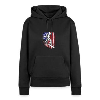 Snowboard Snowboard Vacances snowboard Snowboarders - Sweat à capuche Premium bio Femme - noir - Devant - Julia (174cm)