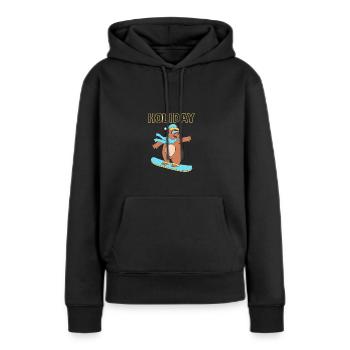Snowboard Snowboard Vacances snowboard Snowboarders - Sweat à capuche Premium bio Femme - noir - Devant - Julia (174cm)