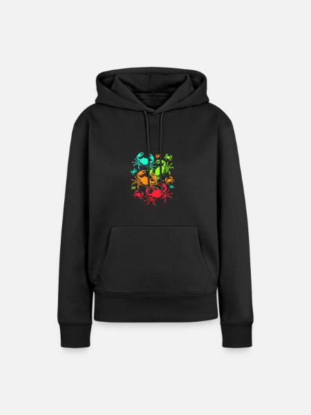 Krabbe - Frauen Premium Bio Hoodie - Schwarz