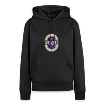 Gothique pastel - Sweat à capuche Premium bio Femme - noir - Devant - Julia (174cm)