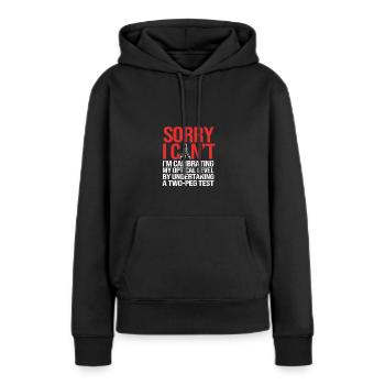 Géomètre - Sweat à capuche Premium bio Femme - noir - Devant - Julia (174cm)
