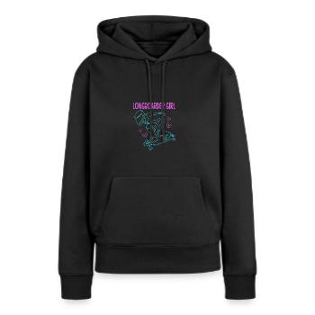 Longboard Longboarder Longboarding - Sweat à capuche Premium bio Femme - noir - Devant - Julia (174cm)