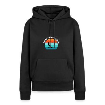 Ski nautique, ski nautique, skieurs nautiques - Sweat à capuche Premium bio Femme - noir - Devant - Julia (174cm)