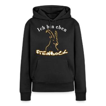 Sternzeichen Steinbock - Frauen Premium Bio Hoodie - Schwarz - Vorne - Julia (174cm)