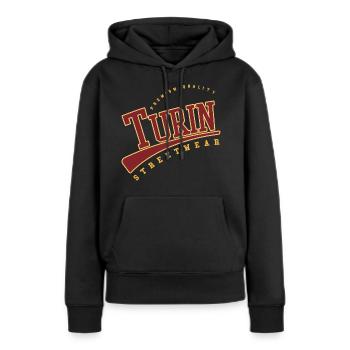 Turin Turin Turin Italie Collège Style Lycée - Sweat à capuche Premium bio Femme - noir - Devant - Julia (174cm)