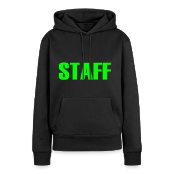 Staff - Sweat à capuche Premium bio Femme - noir - Devant - Julia (174cm)