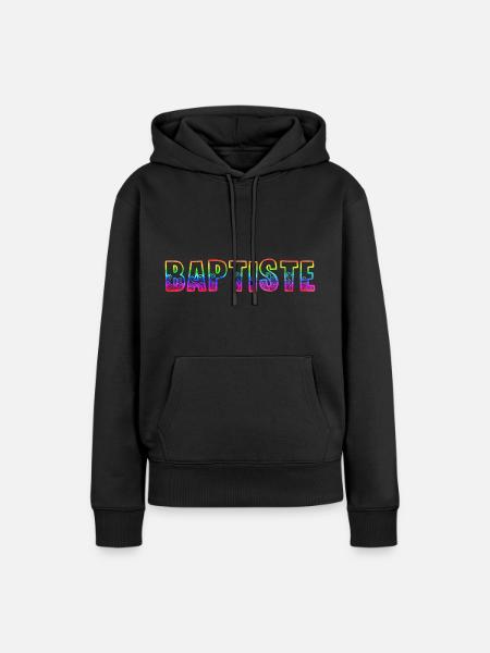 baptiste rs regenbogen - Frauen Premium Bio Hoodie - Schwarz
