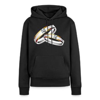 Hochzeit Ehe Junggesellenabend Ringe Verlobung - Frauen Premium Bio Hoodie - Schwarz - Vorne - Julia (174cm)