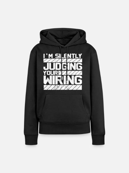 lustiges Elektriker Tshirt - Elektriker Geschenke - Dame Premium hoodie, økologisk bomuld - sort