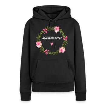 Mamounette - Sweat à capuche Premium bio Femme - noir - Devant - Julia (174cm)