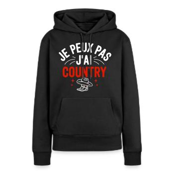 Ich kann nicht, ich habe Land - Frauen Premium Bio Hoodie - Schwarz - Vorne - Julia (174cm)