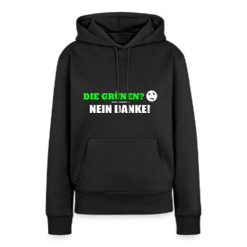 DIE GRÜNEN NEIN DANKE - Frauen Premium Bio Hoodie - Schwarz - Vorne - Julia (174cm)