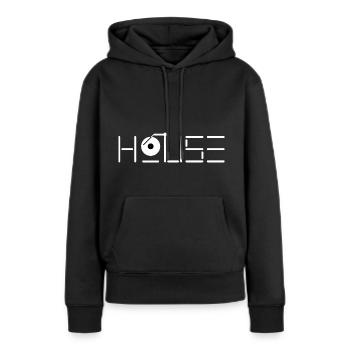House Music Logo - Frauen Premium Bio Hoodie - Schwarz - Vorne - Julia (174cm)