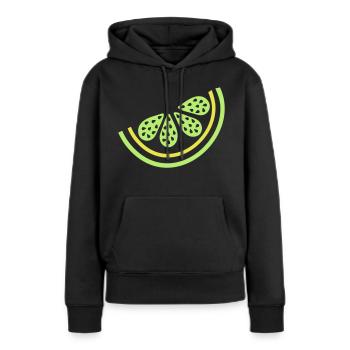morceau de chaux agrumes - Sweat à capuche Premium bio Femme - noir - Devant - Julia (174cm)