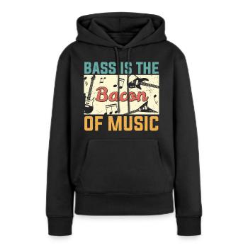 La basse est le bacon de Music Guitar Player - Sweat à capuche Premium bio Femme - noir - Devant - Julia (174cm)