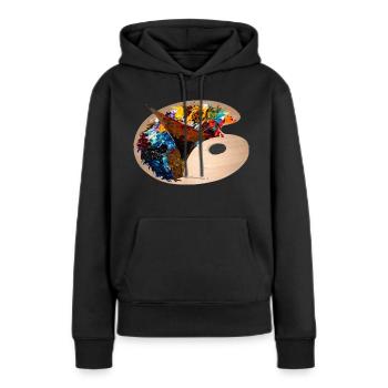 La palette de couleurs - Sweat à capuche Premium bio Femme - noir - Devant - Julia (174cm)