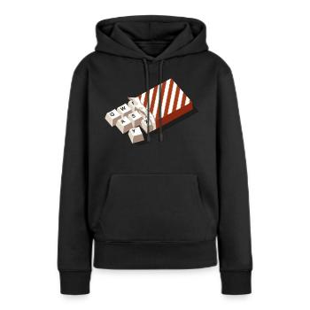 chockeys v2 - Frauen Premium Bio Hoodie - Schwarz - Vorne - Julia (174cm)