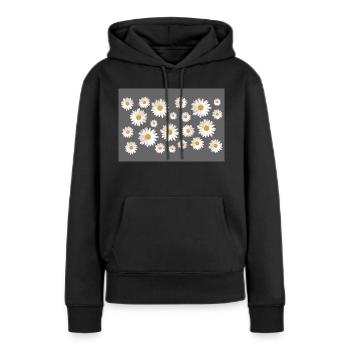Gänseblümchen - Frauen Premium Bio Hoodie - Schwarz - Vorne - Julia (174cm)