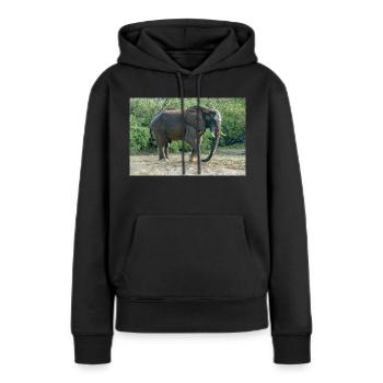 L’éléphant piétinait le pied dans le sable. - Sweat à capuche Premium bio Femme - noir - Devant - Julia (174cm)