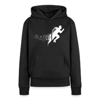 Run - Frauen Premium Bio Hoodie - Schwarz - Vorne - Julia (174cm)