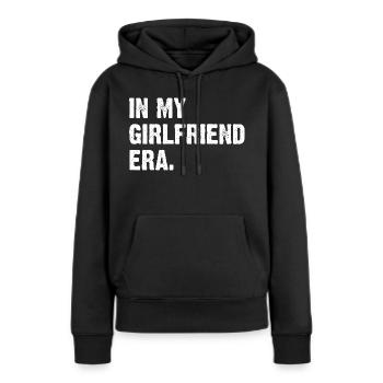 À l’époque de ma petite amie - Sweat à capuche Premium bio Femme - noir - Devant - Julia (174cm)