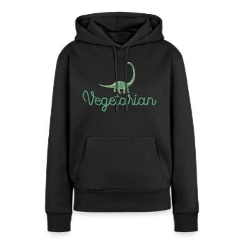 Vegetarisch - Vegetarisch - Vegetarisch - Frauen Premium Bio Hoodie - Schwarz - Vorne - Julia (174cm)