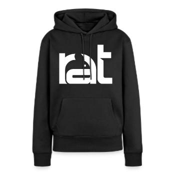 Rat - Ratte - Frauen Premium Bio Hoodie - Schwarz - Vorne - Julia (174cm)