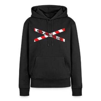 Arbeit Spruch Verbot - Polizei Büro Baustelle - Frauen Premium Bio Hoodie - Schwarz - Vorne - Julia (174cm)