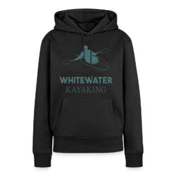 Kayak en eaux vives - Sweat à capuche Premium bio Femme - noir - Devant - Julia (174cm)