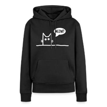 Miaou - Sweat à capuche Premium bio Femme - noir - Devant - Julia (174cm)
