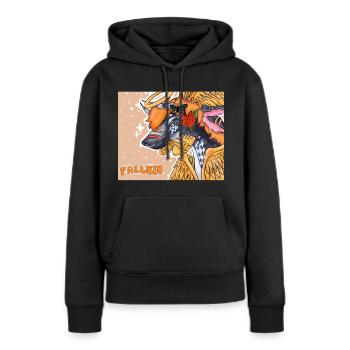 Fallen full art - Sweat à capuche Premium bio Femme - noir - Devant - Julia (174cm)
