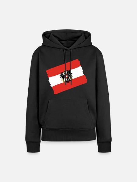 Österreich Fahne - Frauen Premium Bio Hoodie - Schwarz