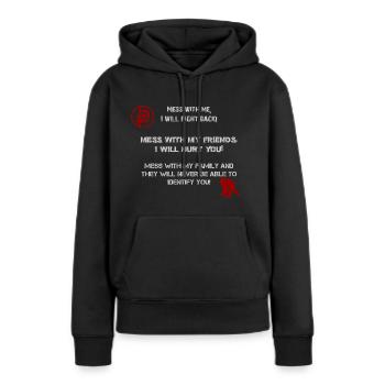 Krav Maga - Sweat à capuche Premium bio Femme - noir - Devant - Julia (174cm)