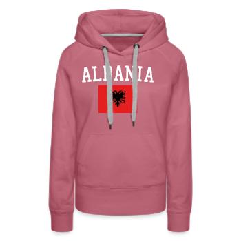 Albanische Flagge - Frauen Premium Bio Hoodie - Malve - Vorne - Isabella (175cm)