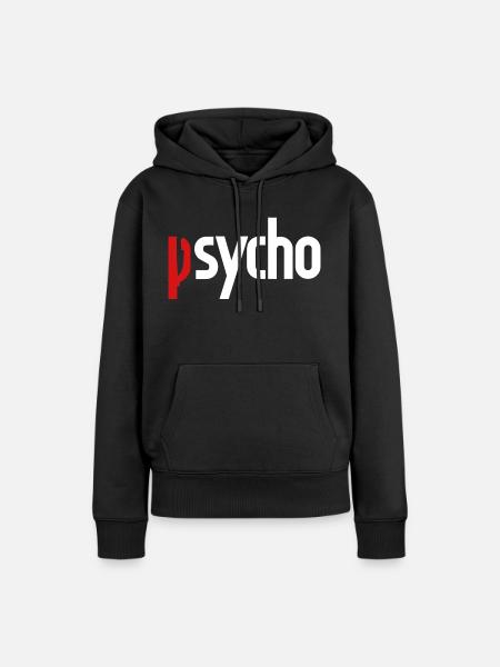 Psycho - Dame Premium hoodie, økologisk bomuld - sort