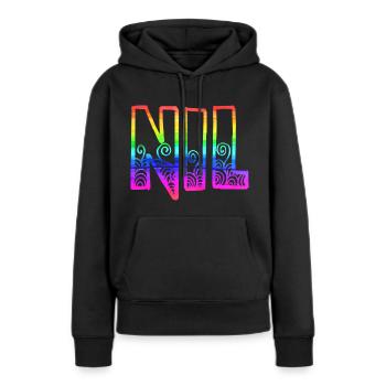 Nil RS Arc-en-ciel - Sweat à capuche Premium bio Femme - noir - Devant - Julia (174cm)