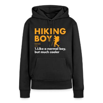 Hiker Boy Definition Hiking - Frauen Premium Bio Hoodie - Schwarz - Vorne - Julia (174cm)